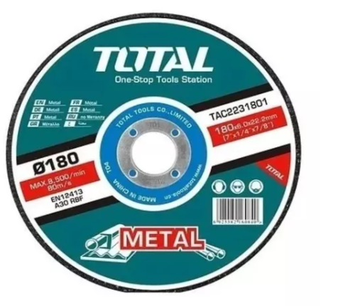 DISCO DESBASTE METAL METAL 7 1/4 (180x6.9x22.2MM) TOTAL