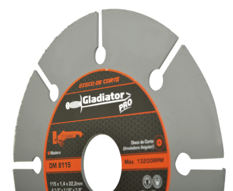 DISCO CORTE PARA MADERA 4 1/2" DM 8115 GLADIATOR - Imagen 3