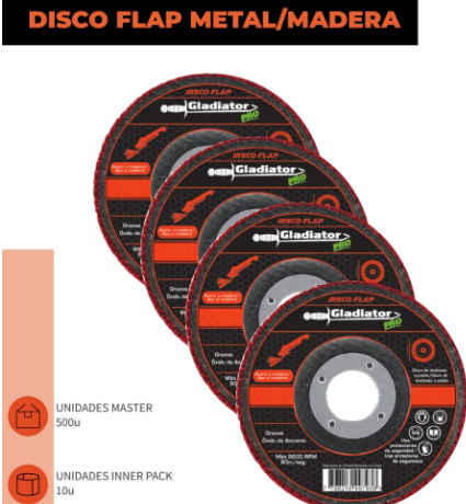 DISCO FLAP 4 1/2* ACERO Y MADERA GR100 GLADIATOR - Imagen 2