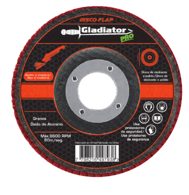 DISCO FLAP 4 1/2* ACERO Y MADERA GR100 GLADIATOR - Imagen 4