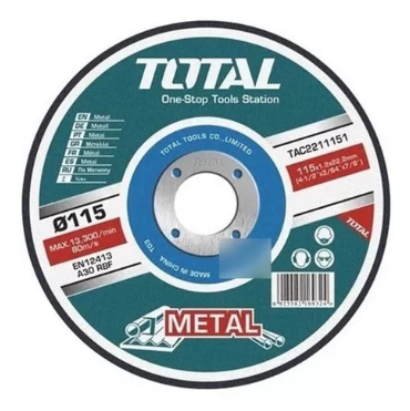 DISCO ABRASIVO DE CORTE PARA METAL 115 Mm Total